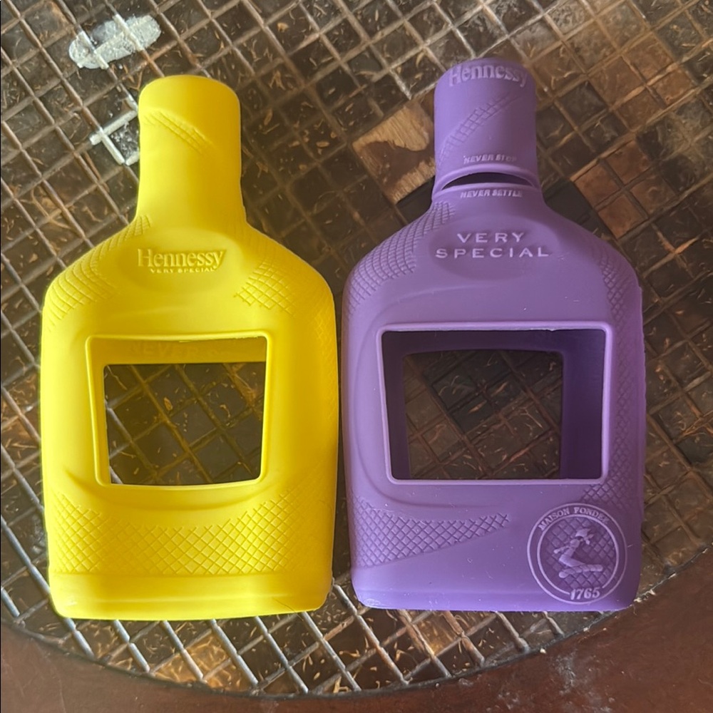 Hennessy Yellow and Purple Bottle Covers
